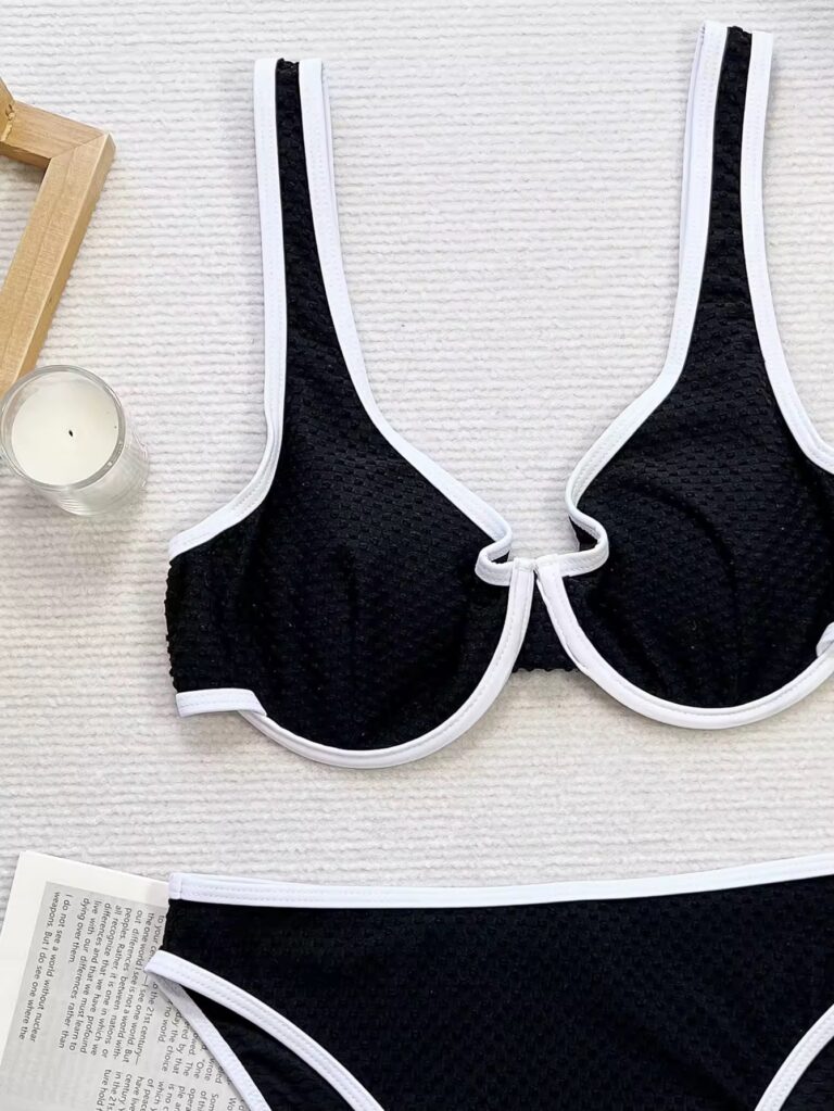 Classic Underwire High Waist High Cut Textured Bikini - Image 5