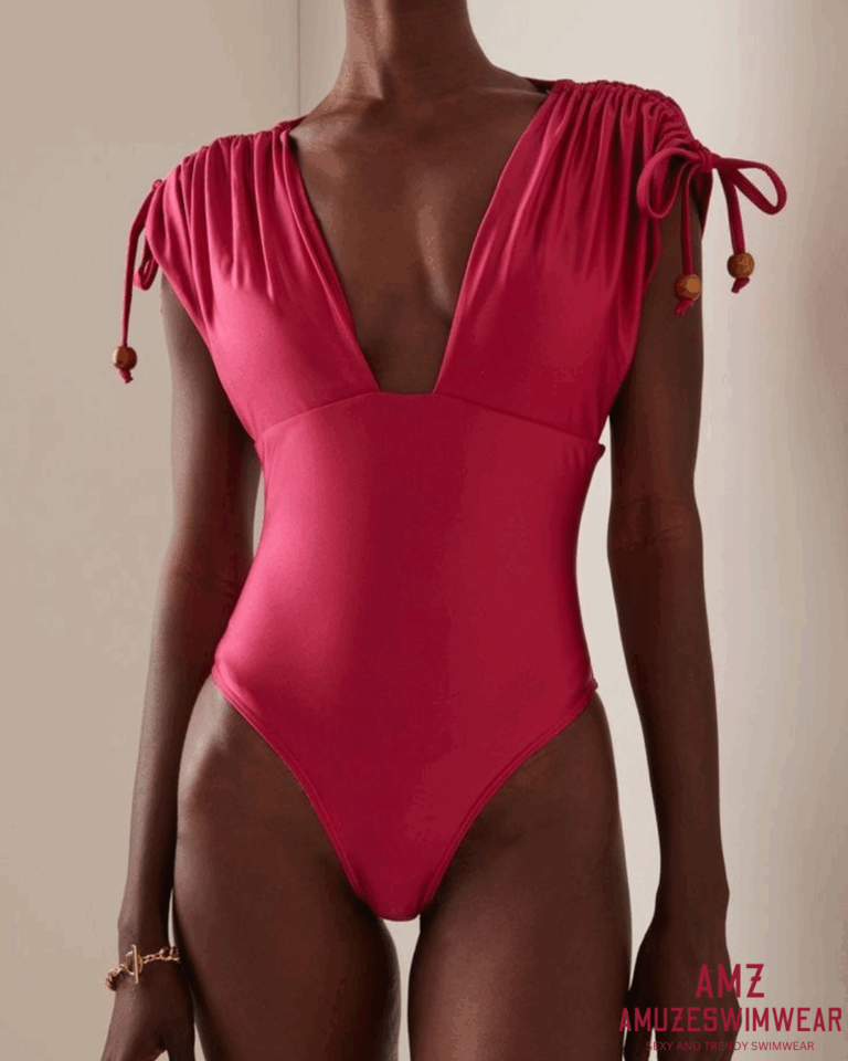 Vintage Deep V Neck Monokini - Image 2
