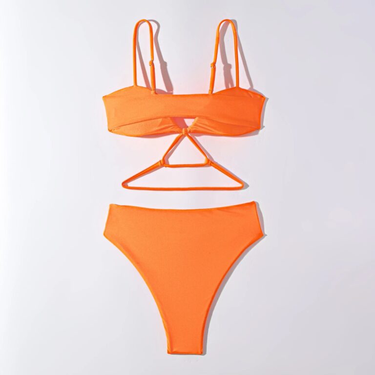 High Waist Tummy Control Shinny Bikini - Image 4